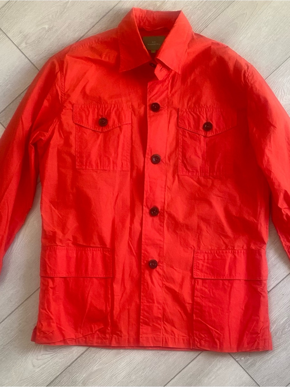Sid Mashburn Orange Military Field Jacket Medium